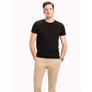 Tommy Hilfiger pánské černé tričko Stretch - L (083)